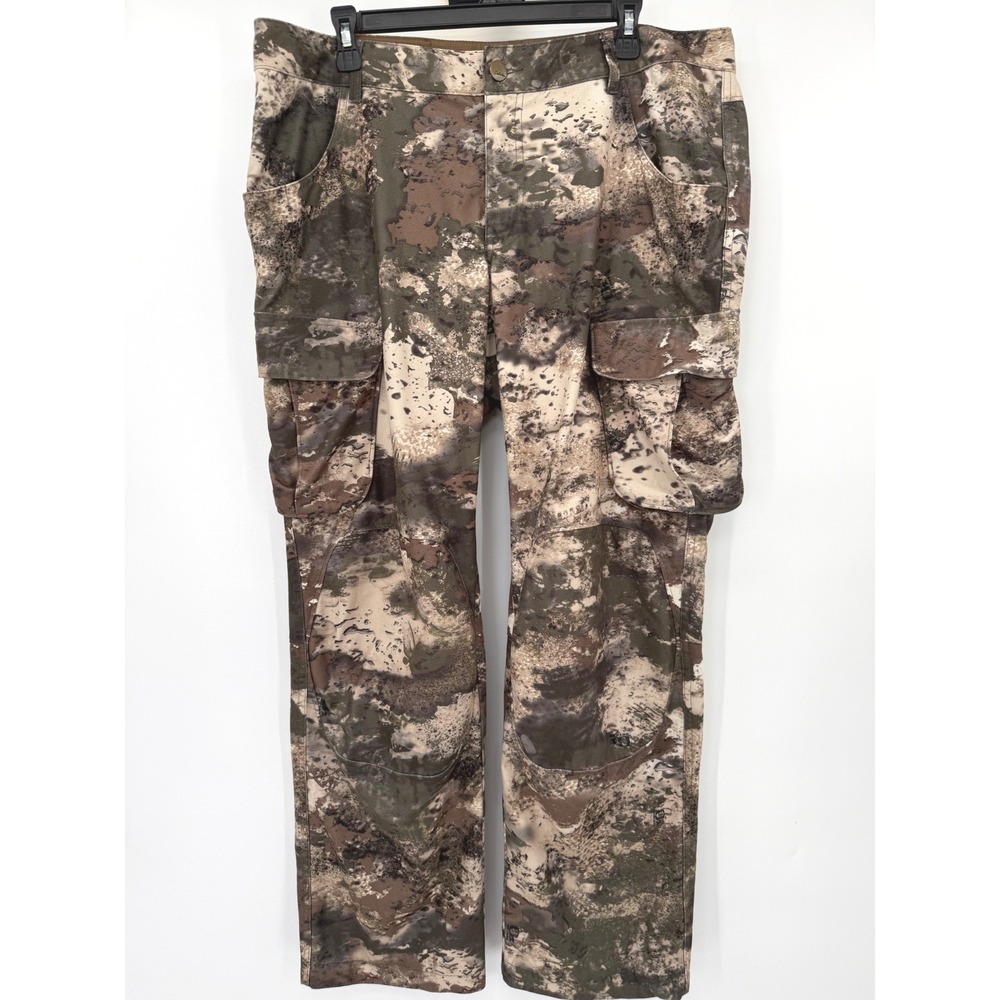 Cabelas Hunting Pants Men 36 Tall Brown Camo Cargo Reinforced Knee Tactical